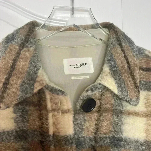 Isabel Marant Étoile Gastoni‎ Checked Wool-blend Jacket Size 36 FR Small - Picture 7 of 15